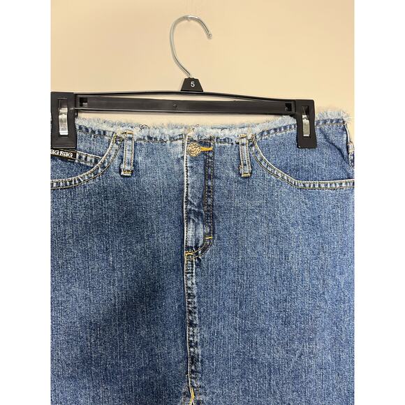 Vintage Tag Rag Culture Denim & Lace Raw Hem Y2K Light Academia Skirt Size 9 - Picture 3 of 7